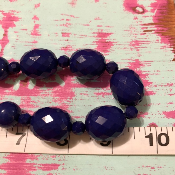 Blue beaded necklace 18” a 30” - Picture 3 of 5